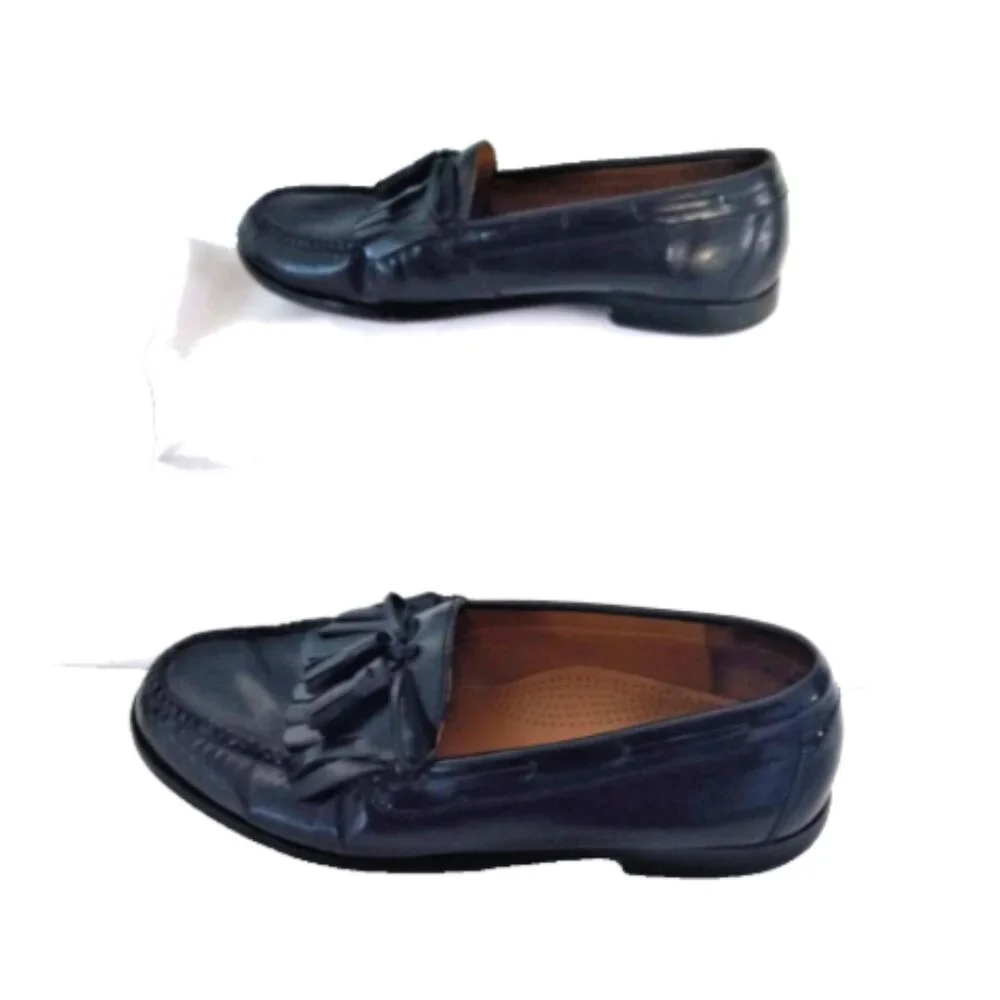 Cole Haan Men’s Black Leather Tassel Loafers Slip On Shoes Size 10D EUC